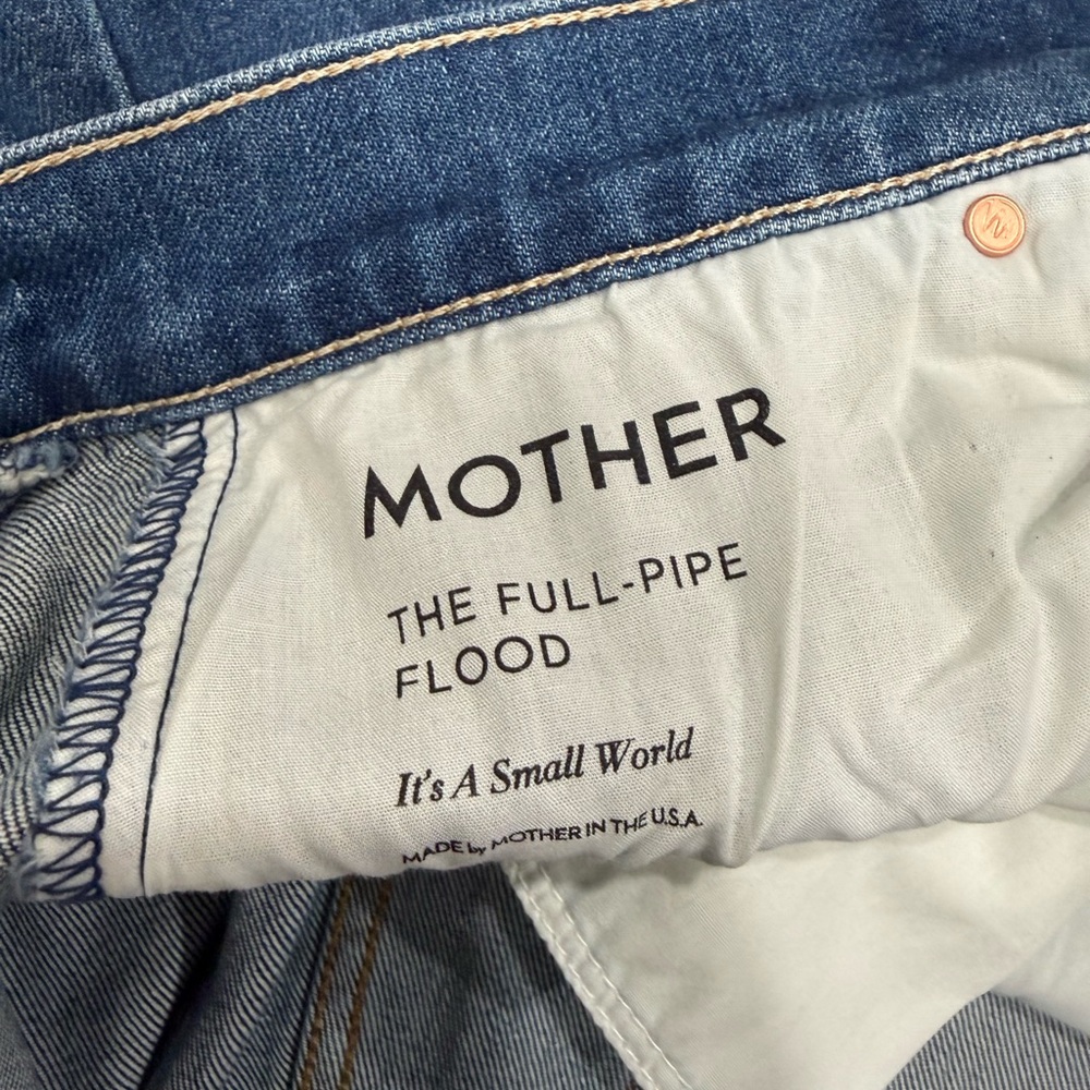 MOTHER High-Rise Straight Jeans in Medium Blue Wash - Picture 12 of 13